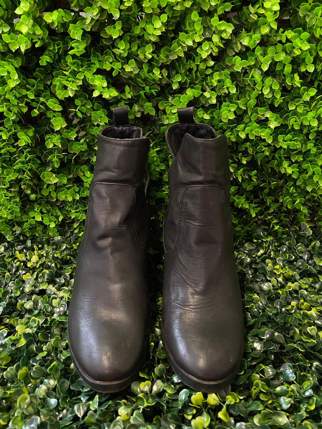 Rubi Black Leather Ankle Boots