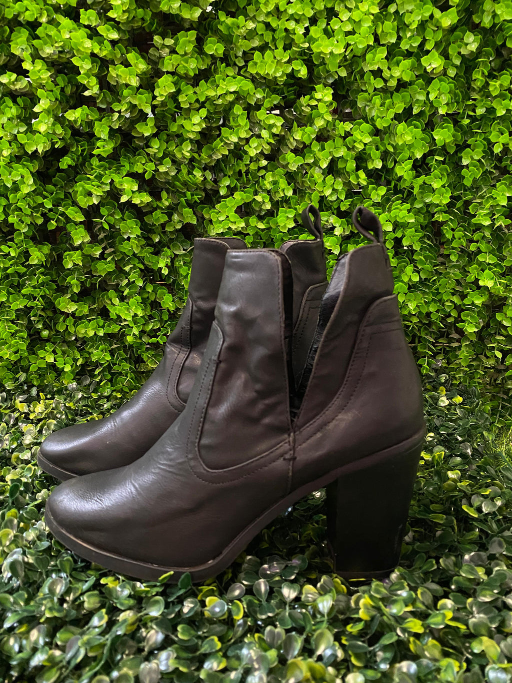 Rubi Black Leather Ankle Boots