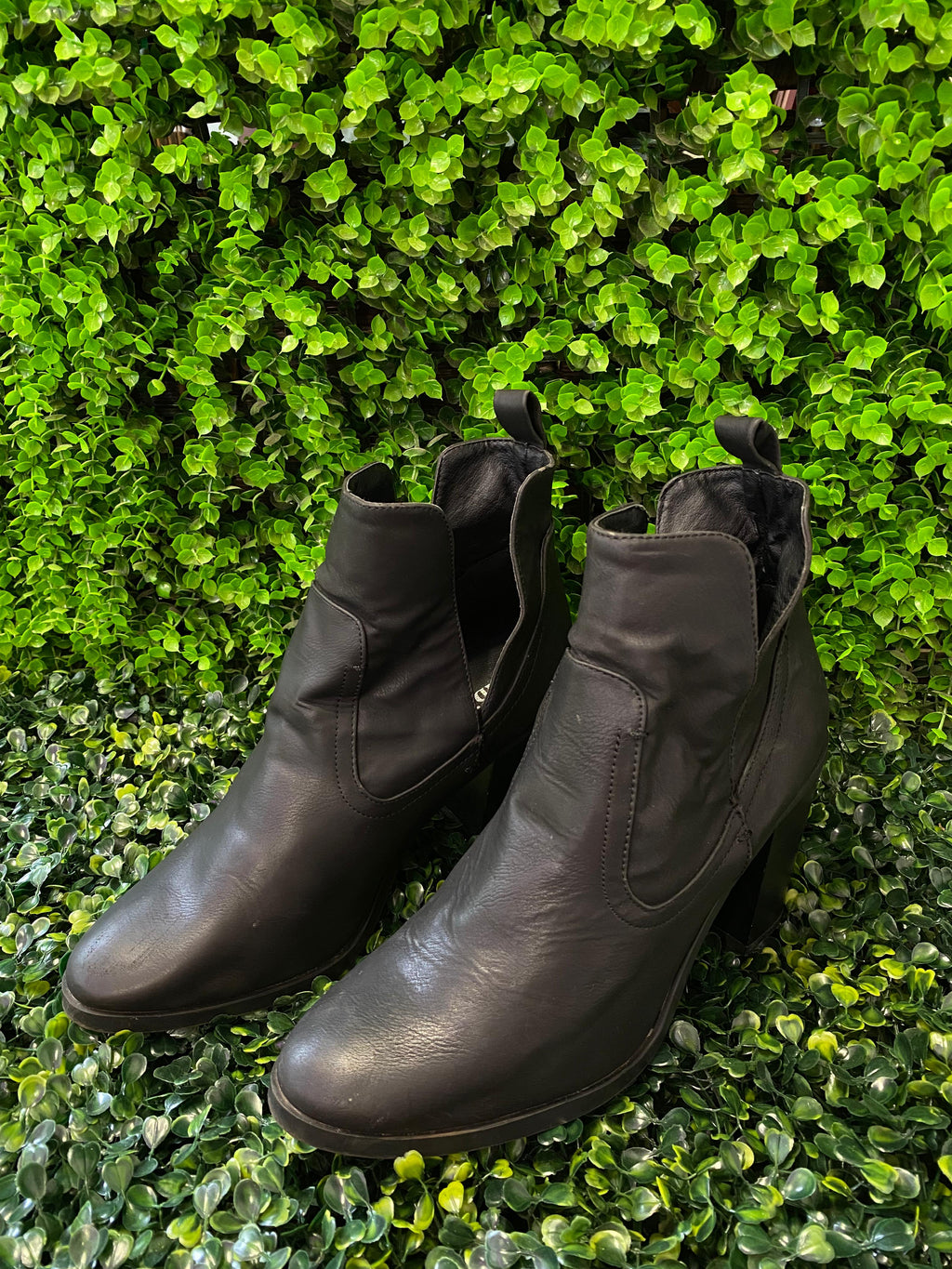Rubi Black Leather Ankle Boots