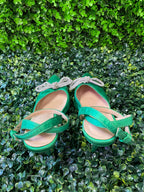 Miss Black Green Satin Bow Heels