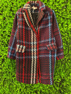 H&M Multicoloured Plaid Wool-Blend Longline Coat