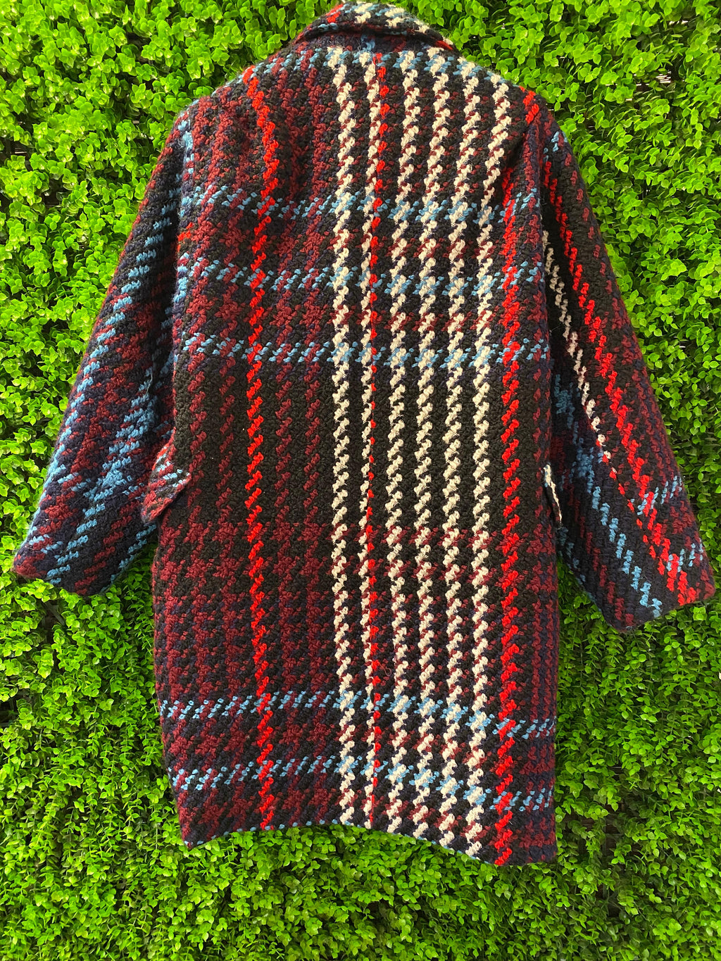H&M Multicoloured Plaid Wool-Blend Longline Coat