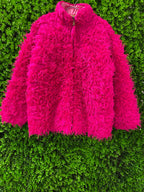 Hot Pink Shaggy Faux-Fur Jacket