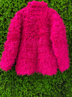 Hot Pink Shaggy Faux-Fur Jacket