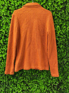 Orange Textured Knit Blazer