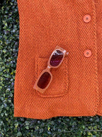 Orange Textured Knit Blazer