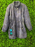 Abstract Print Longline Utility Coat