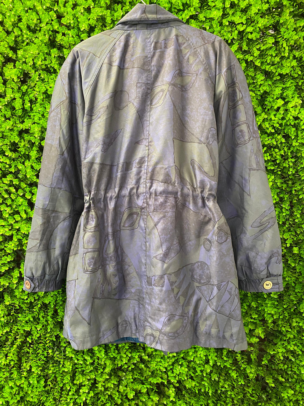 Abstract Print Longline Utility Coat