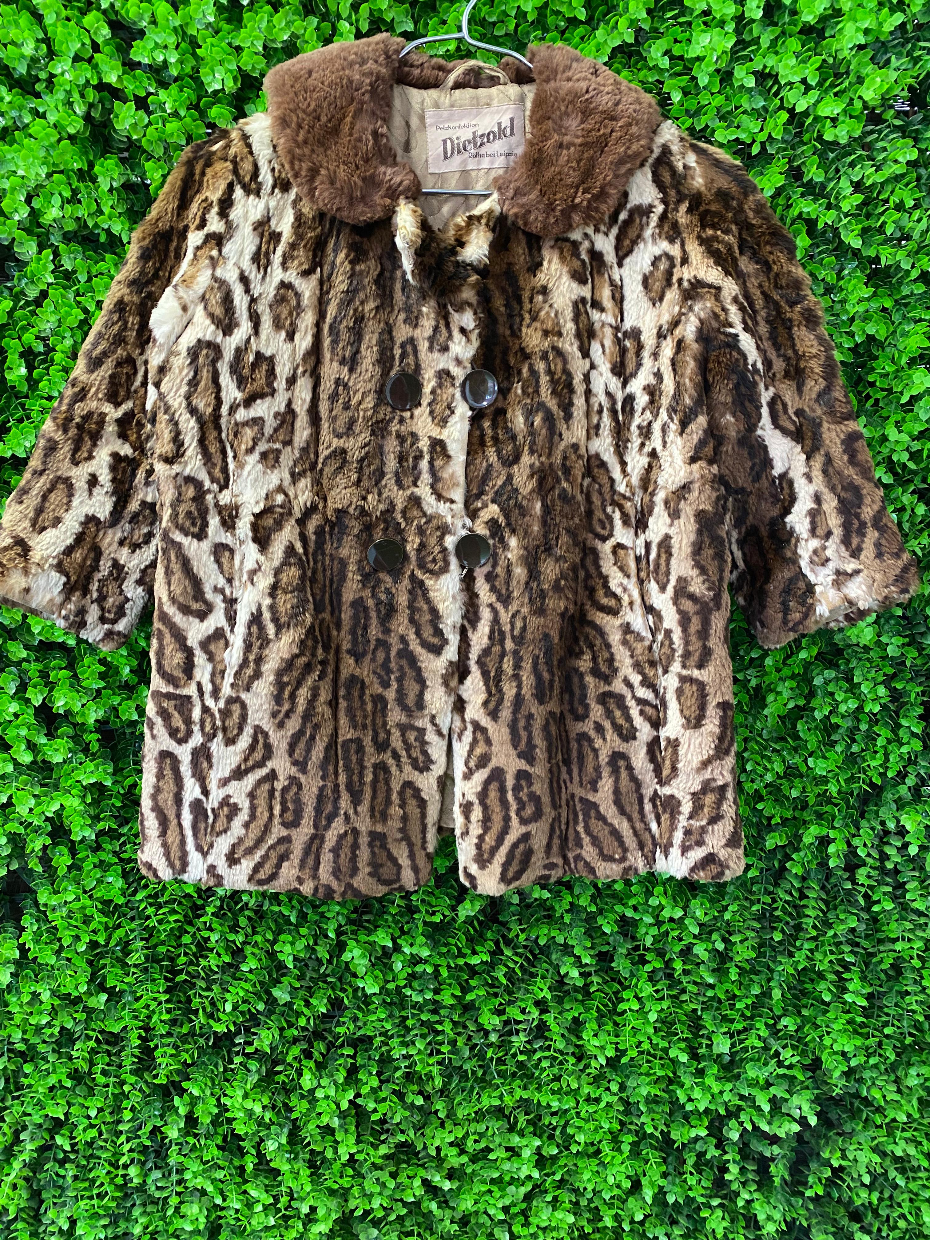 Vintage Dietzold Leopard-Print Fur Coat