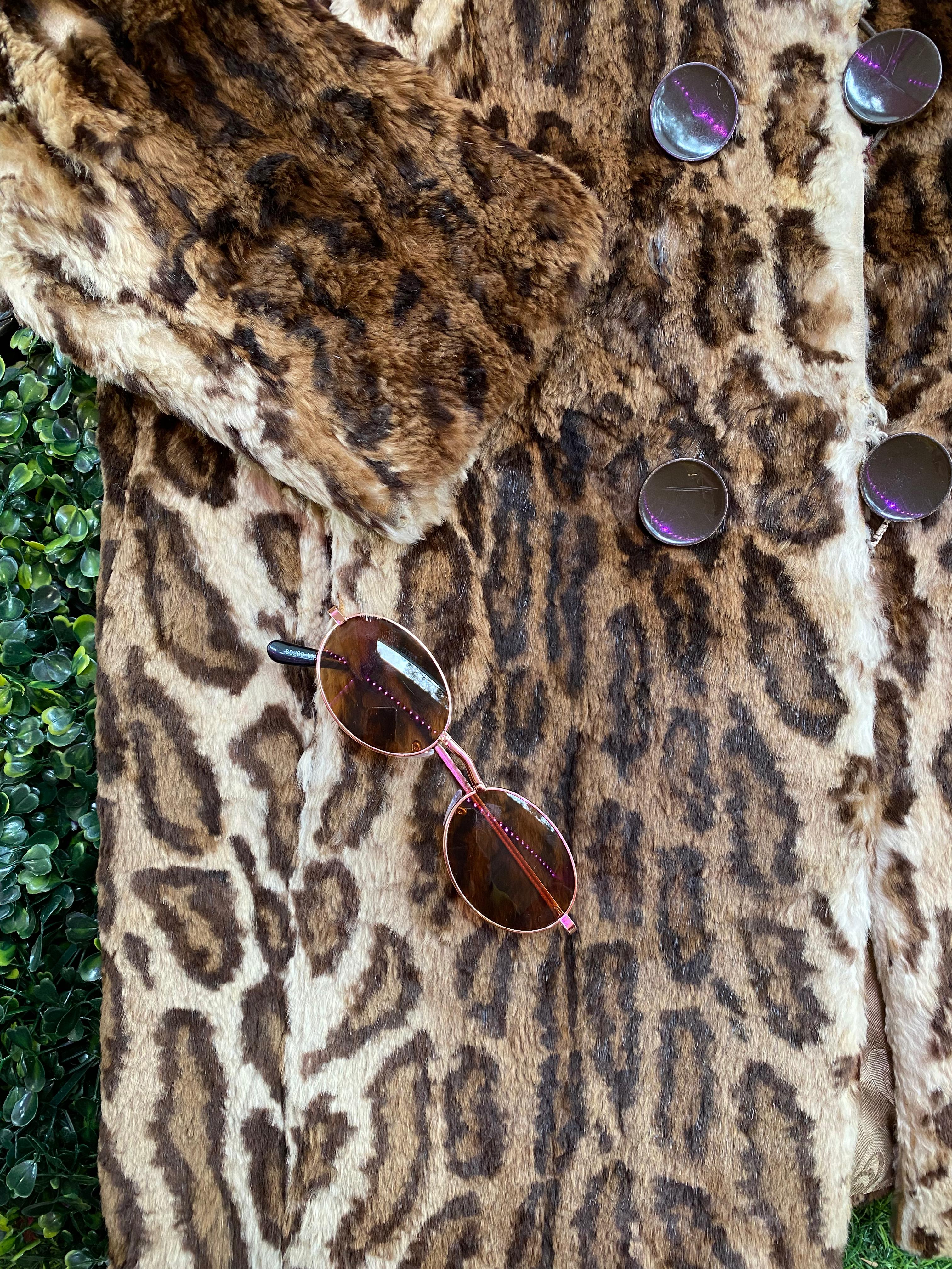 Vintage Dietzold Leopard-Print Fur Coat