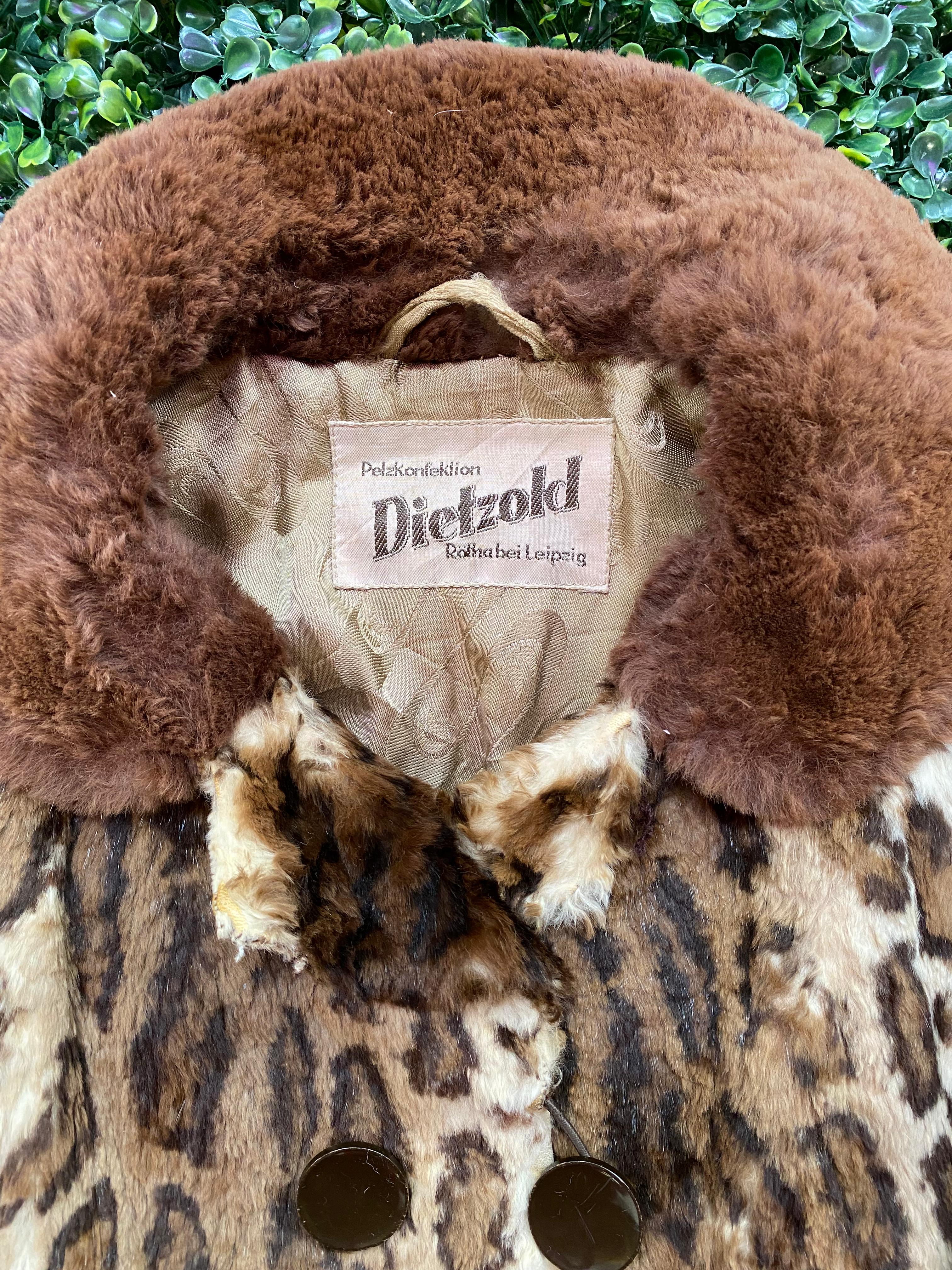 Vintage Dietzold Leopard-Print Fur Coat