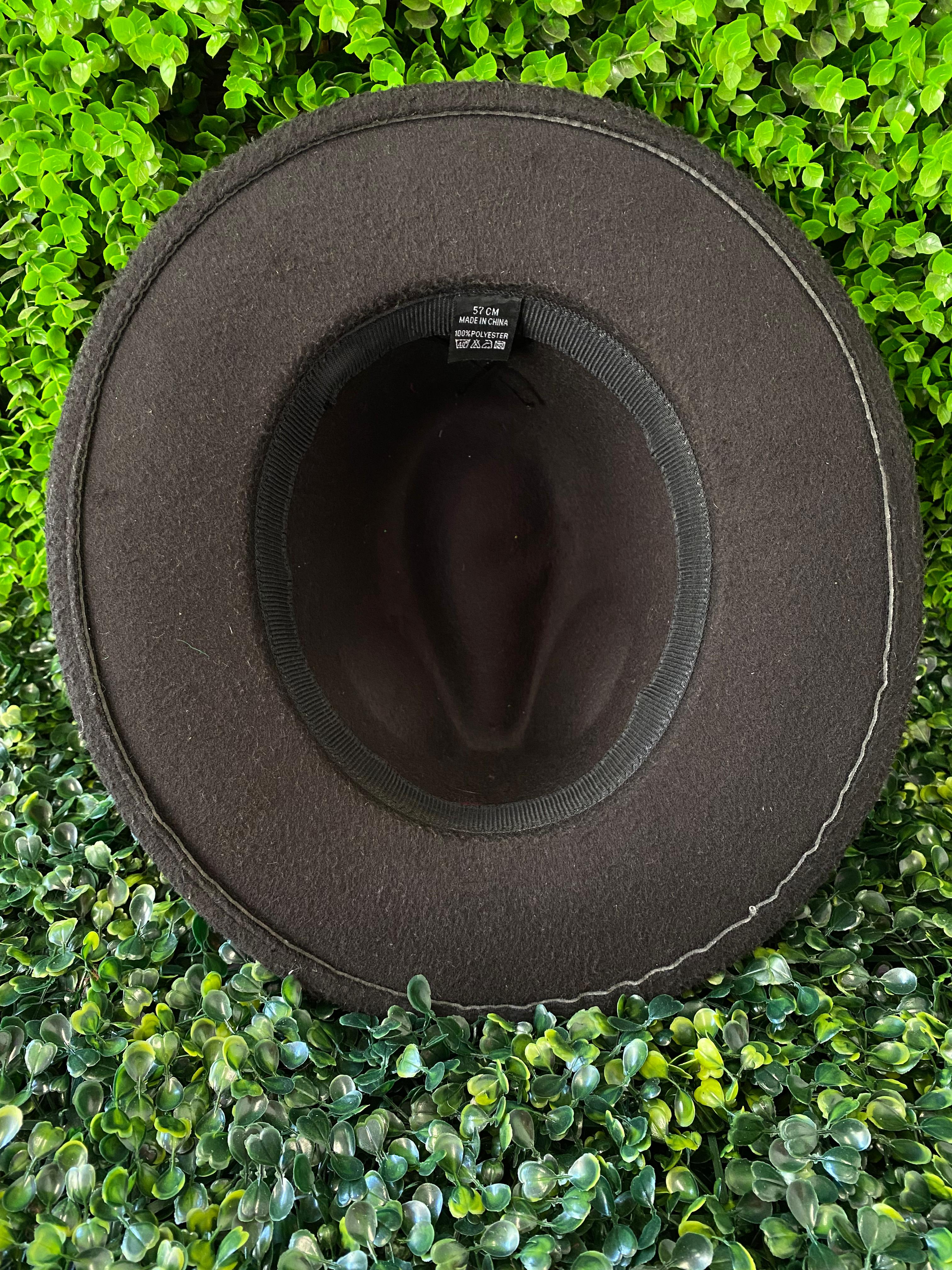 Bronze Crystal-Embellished Wide-Brim Fedora