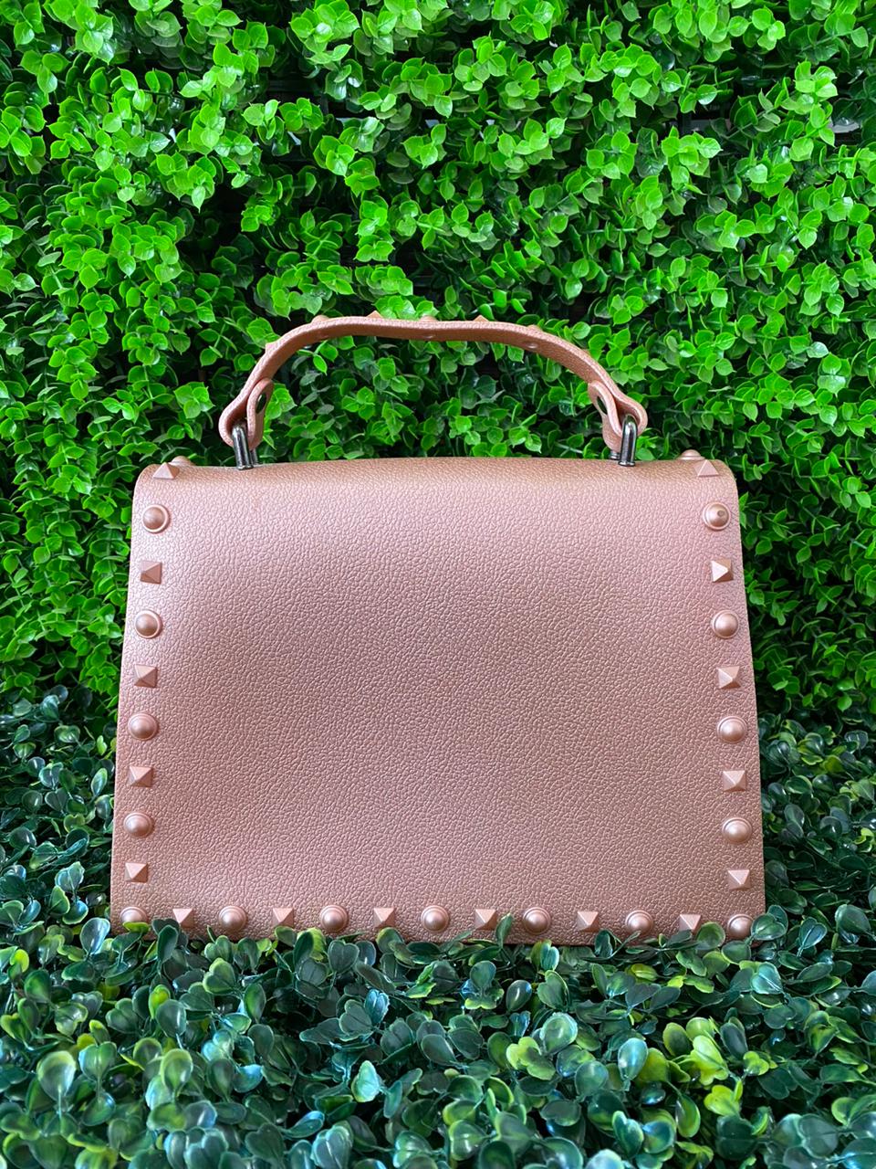 Blush Pink Studded Box Handbag