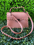 Blush Pink Studded Box Handbag