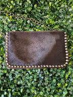 Leather Studded Chain Shoulder Bag