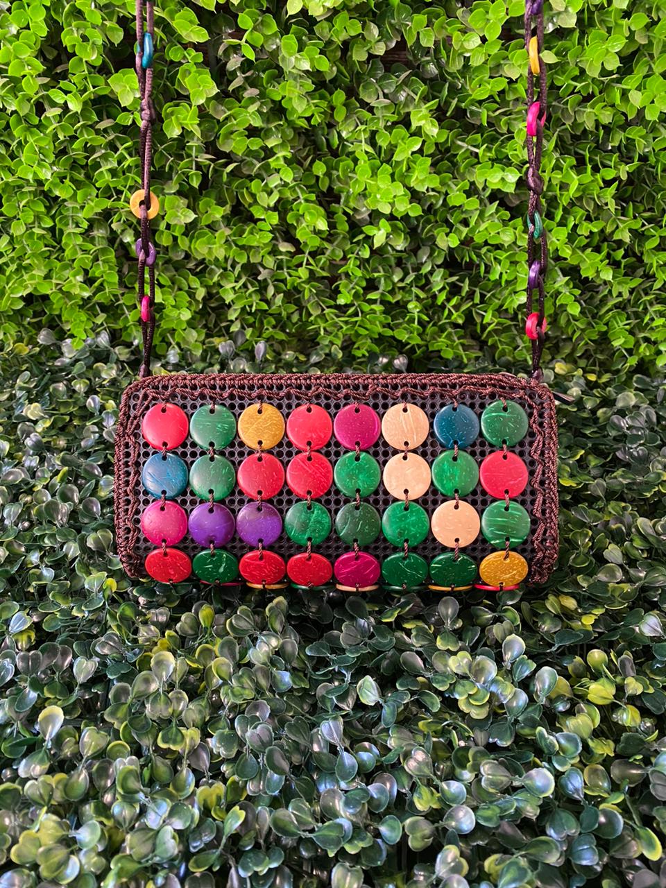Colourful Floral Beaded Shoulder Bag