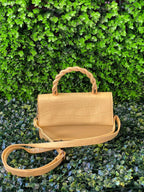 Mustard Croc-Effect Mini Handbag