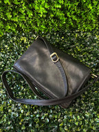 Classic Black Leather Crossbody Bag