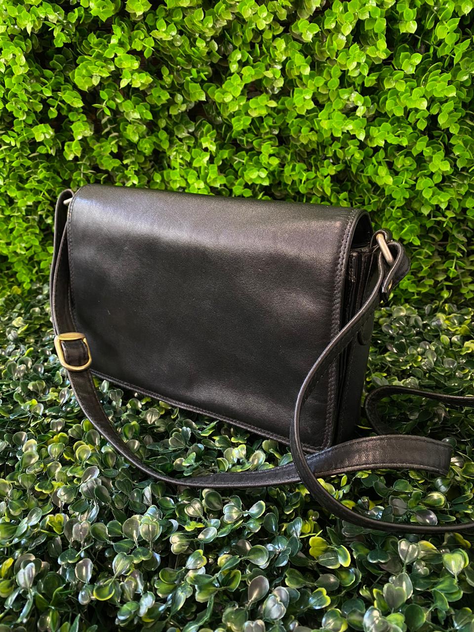 Classic Black Leather Crossbody Bag