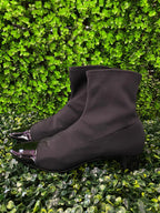 Zara Trafaluc Black Patent-Toe Ankle Boots