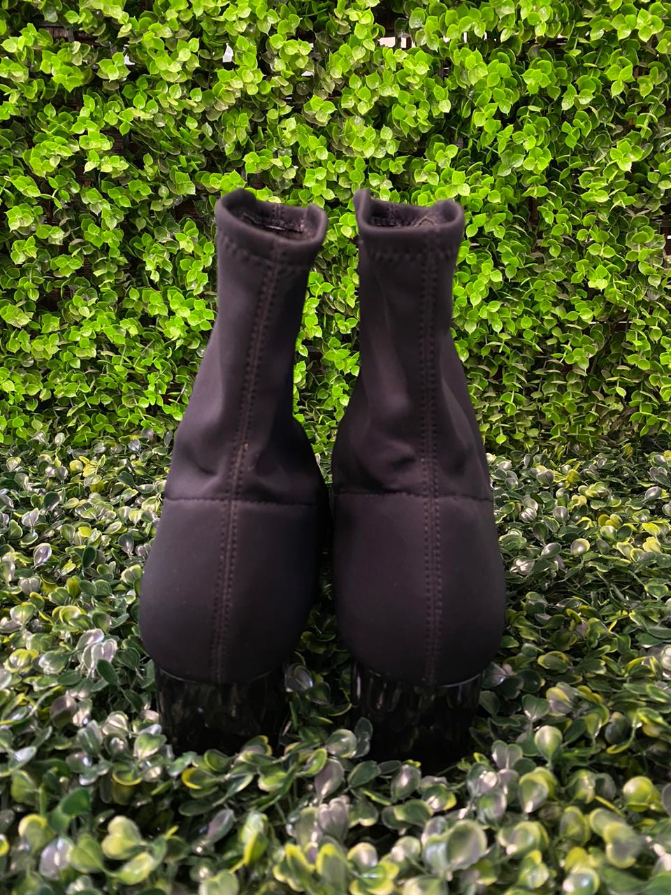 Zara Trafaluc Black Patent-Toe Ankle Boots