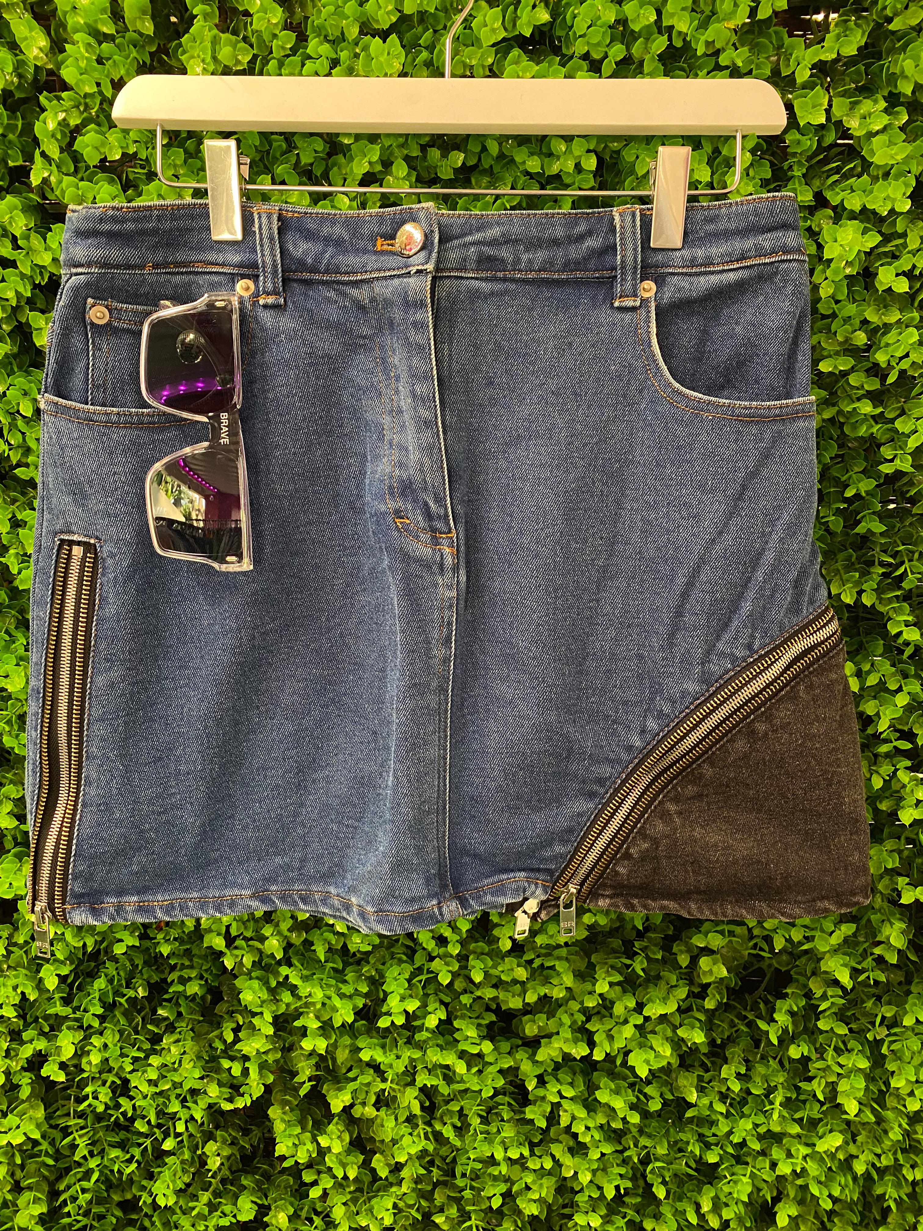 Sonia Rykiel Paris Zip-Detail Denim Mini Skirt