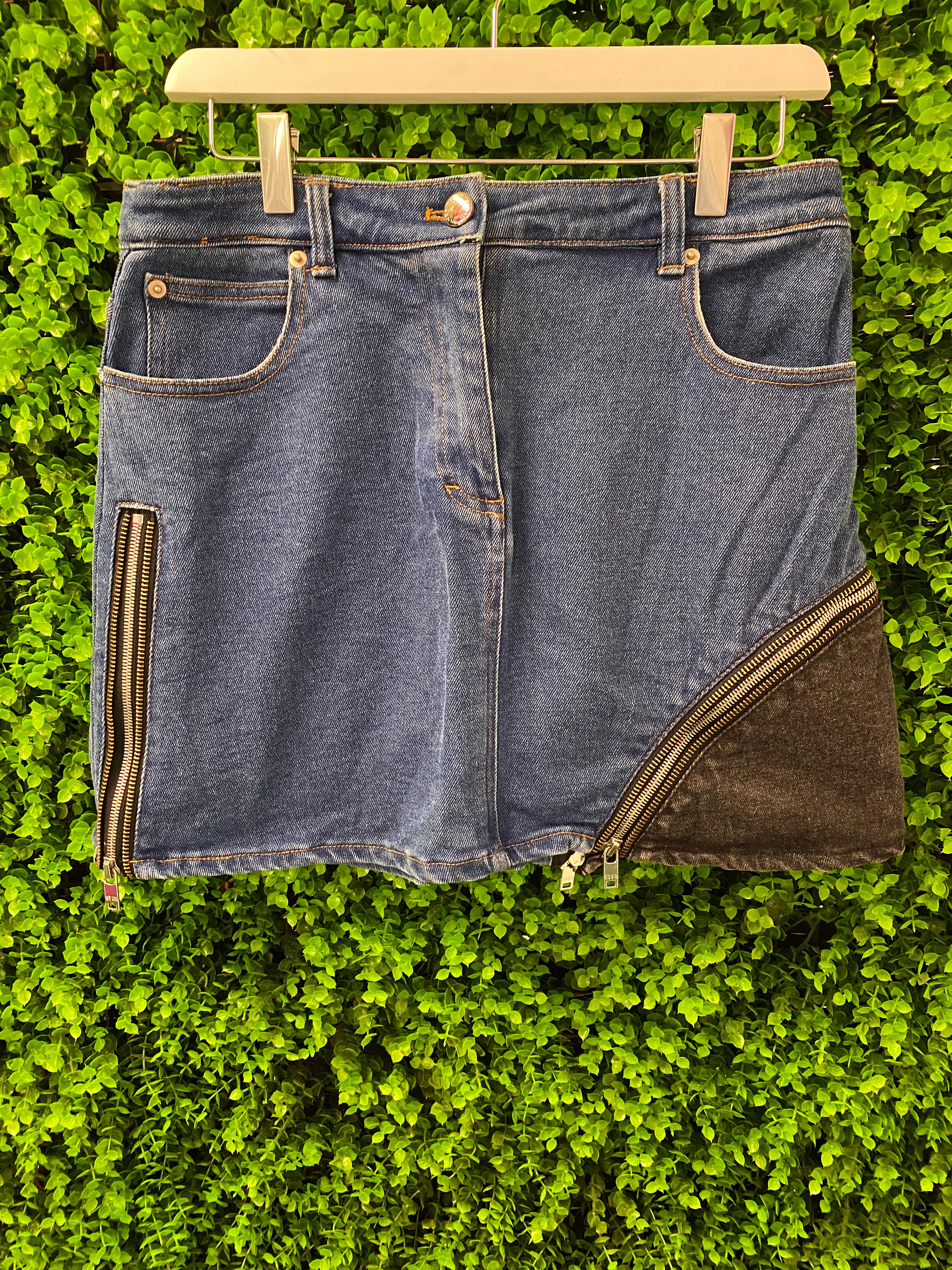 Sonia Rykiel Paris Zip-Detail Denim Mini Skirt