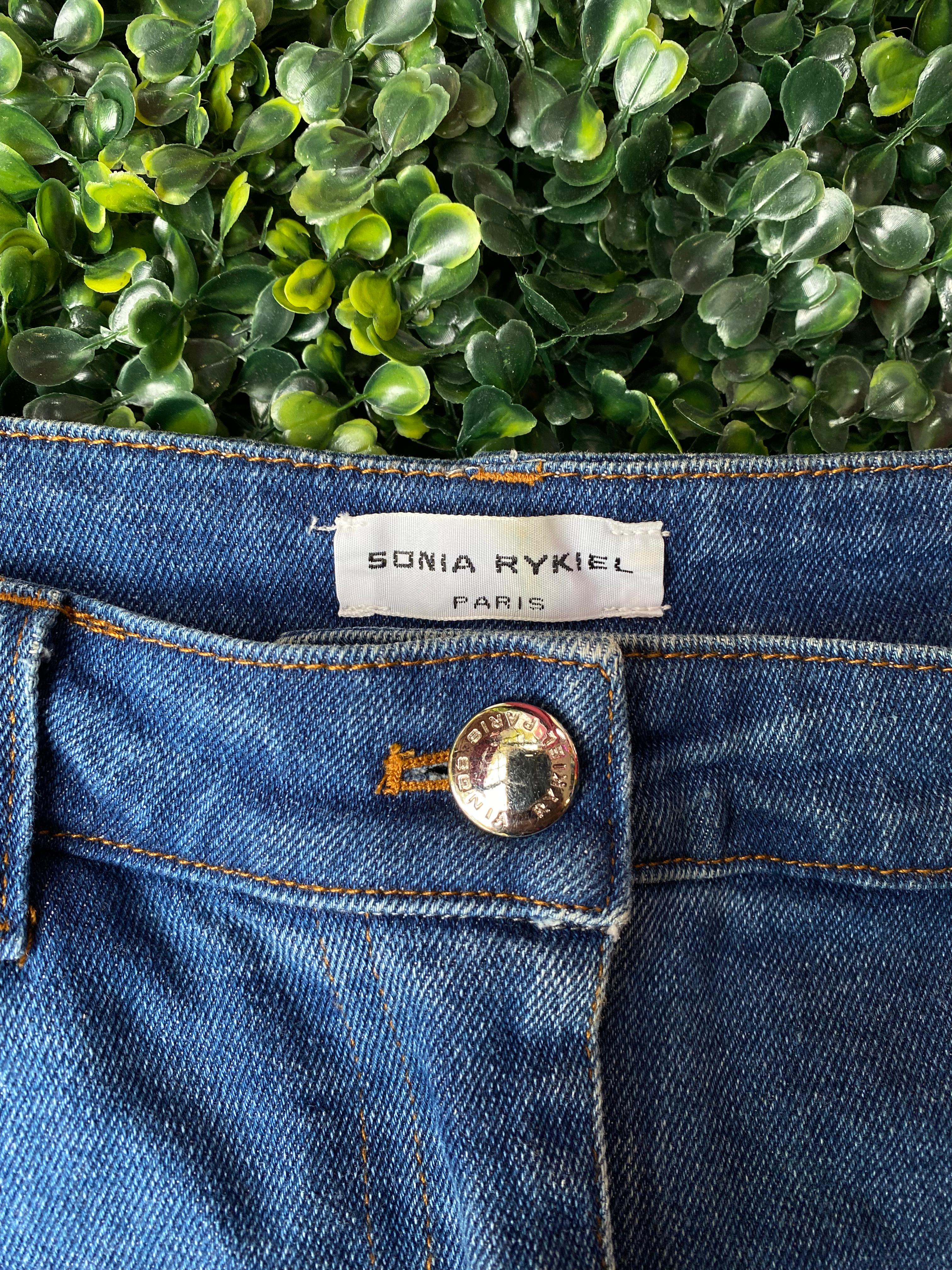 Sonia Rykiel Paris Zip-Detail Denim Mini Skirt