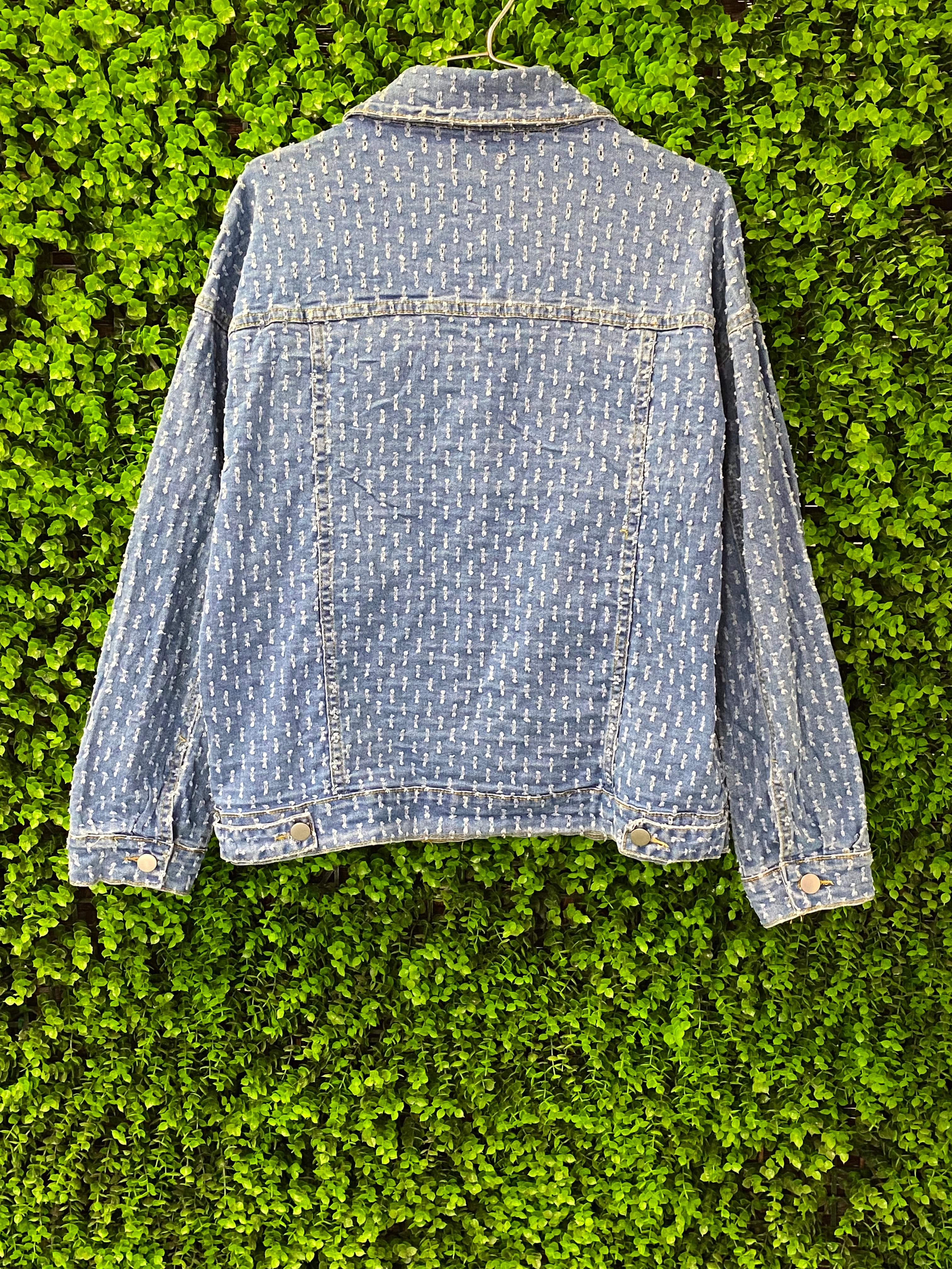 Cherry Koko Textured Denim Jacket