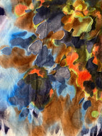 Abstract Floral Longline Coat