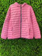 Pink Lightweight Hooded Puffer Jacket