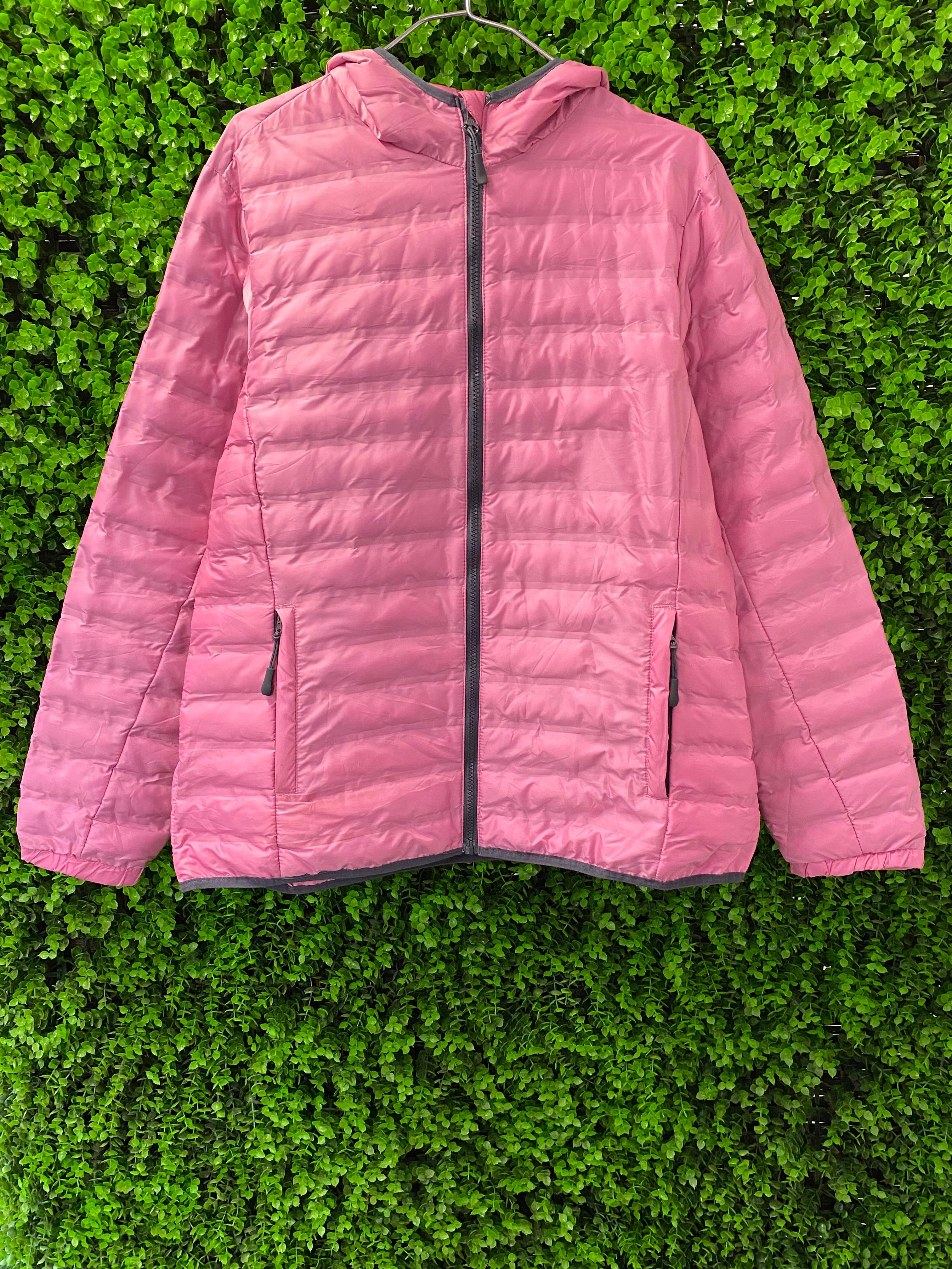 Pink Lightweight Hooded Puffer Jacket