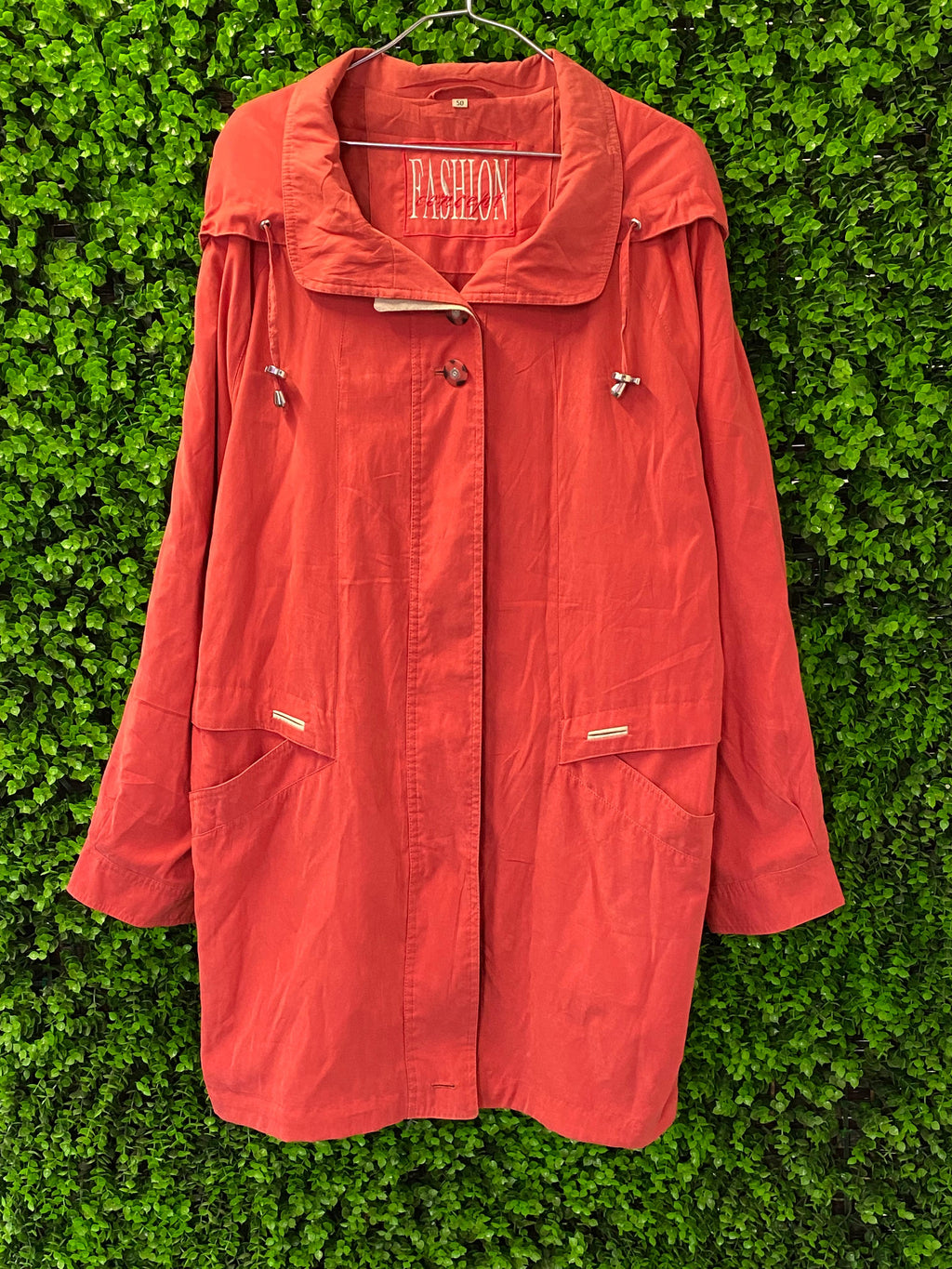 Fashion Concept Coral Hooded Longline Jacket