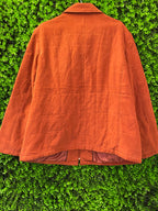 Burnt Orange Zip-Front Jacket with Pockets