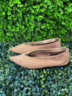Zara Taupe Suede Pointed Flats