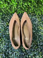 Zara Taupe Suede Pointed Flats