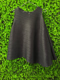 Miss MoneyPenny Black Pleated Asymmetrical Top