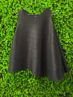 Miss MoneyPenny Black Pleated Asymmetrical Top