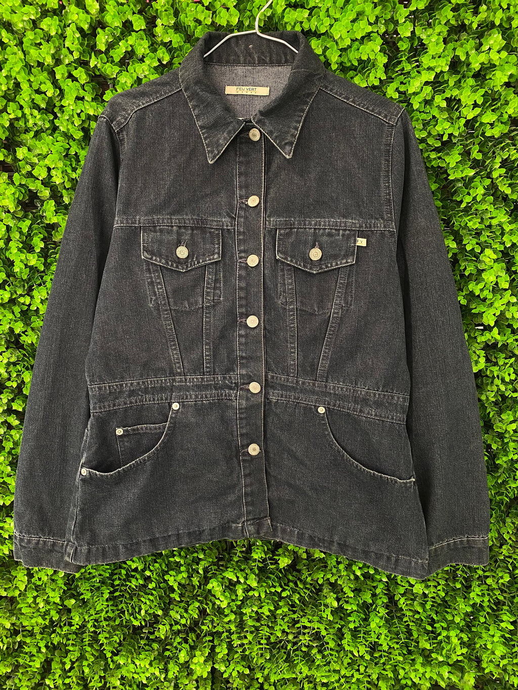 Feu Vert Washed Black Denim Utility Jacket