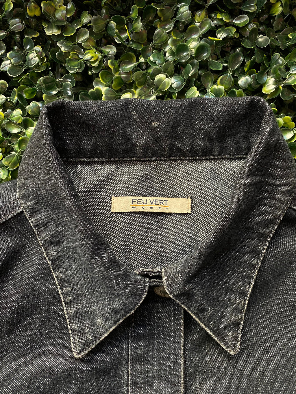 Feu Vert Washed Black Denim Utility Jacket