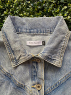 Giorgia Ruffled Light-Wash Denim Jacket