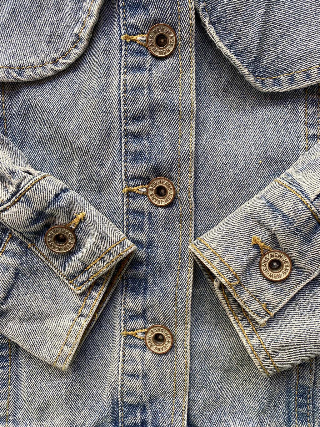 Giorgia Ruffled Light-Wash Denim Jacket