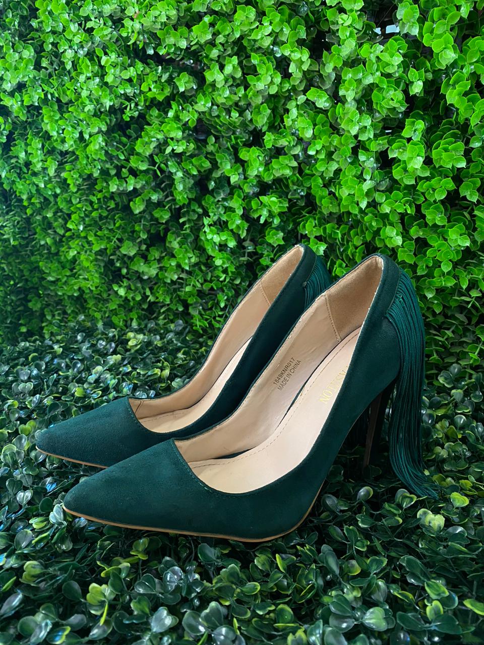 Emerald Green Tassel Heels