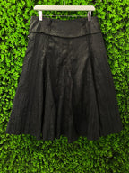 Black Textured A-Line Midi Skirt by Polo