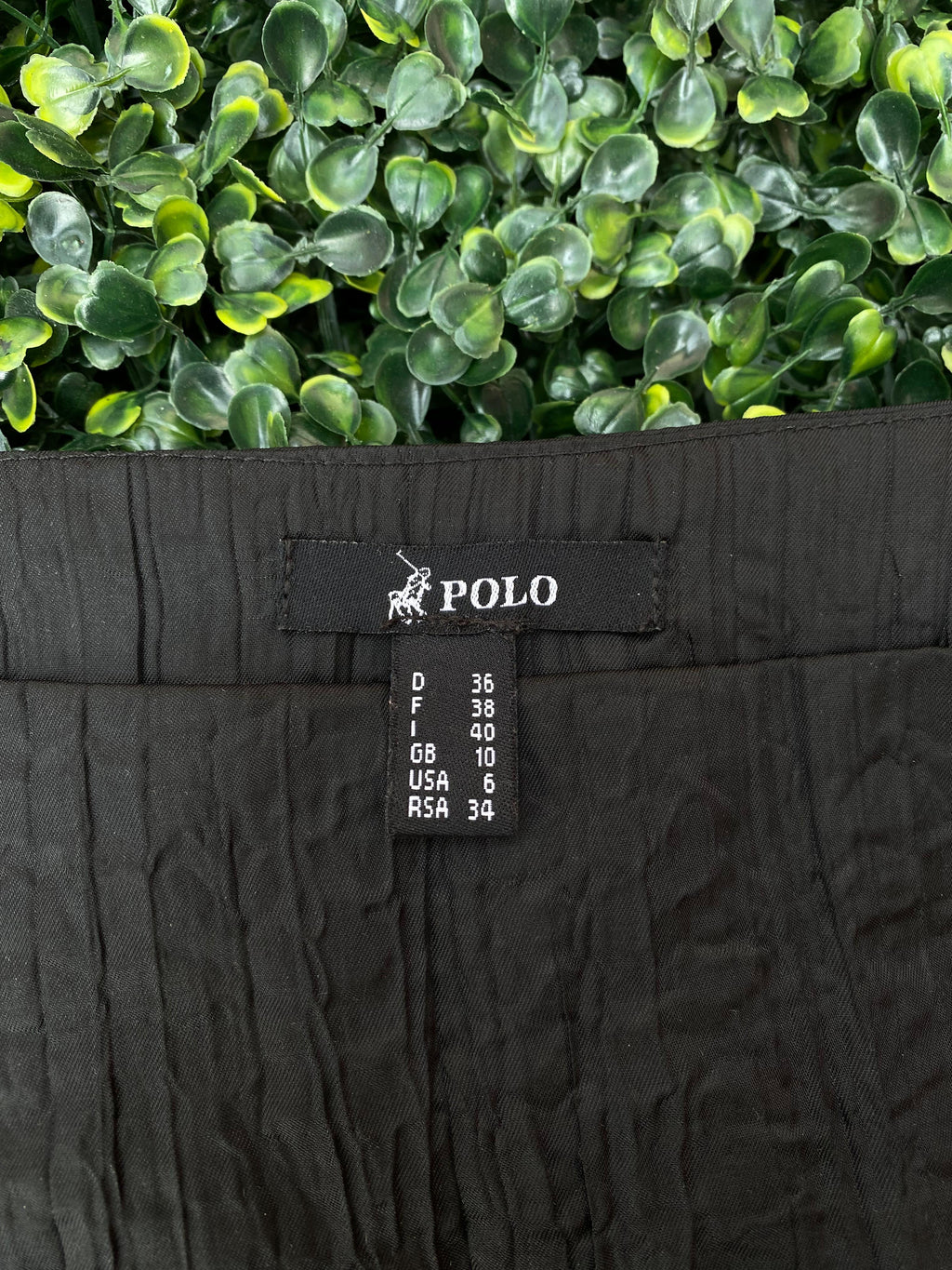 Black Textured A-Line Midi Skirt by Polo