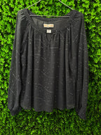 Billie & Blossom Black Embellished Long-Sleeve Blouse