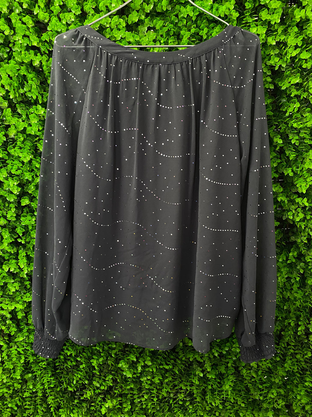 Billie & Blossom Black Embellished Long-Sleeve Blouse