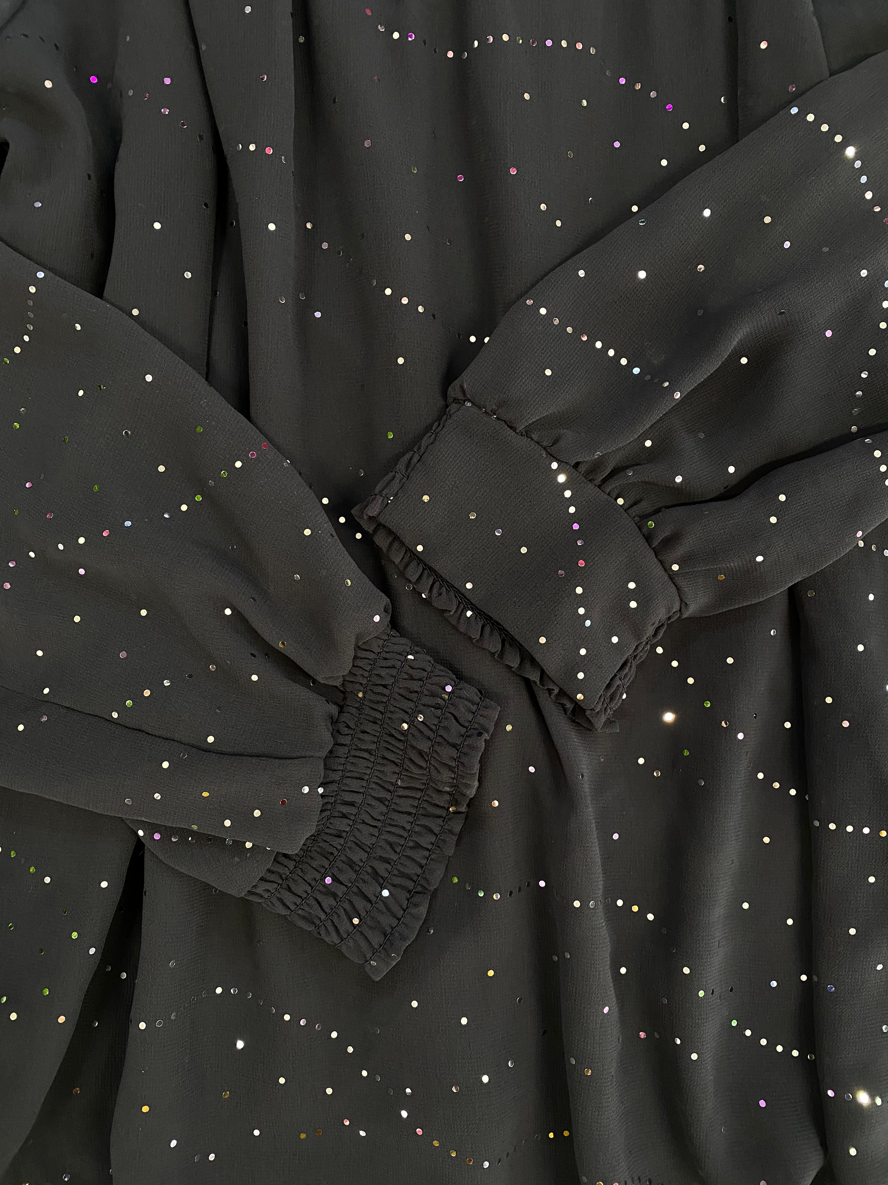 Billie & Blossom Black Embellished Long-Sleeve Blouse
