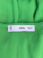 Mango Green Ruffle Tie-Front Blouse