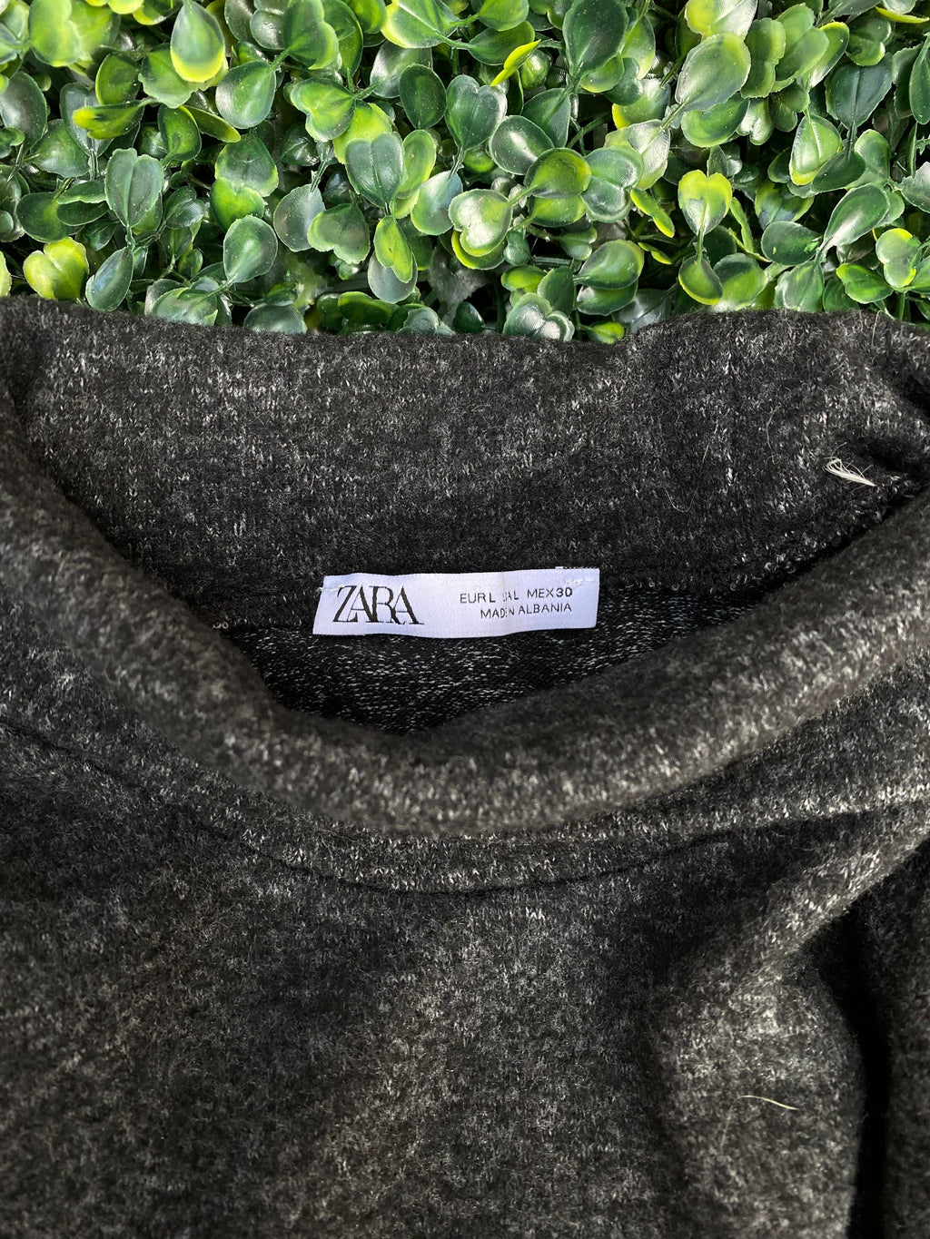 Zara Charcoal Grey Roll-Neck Knit Top